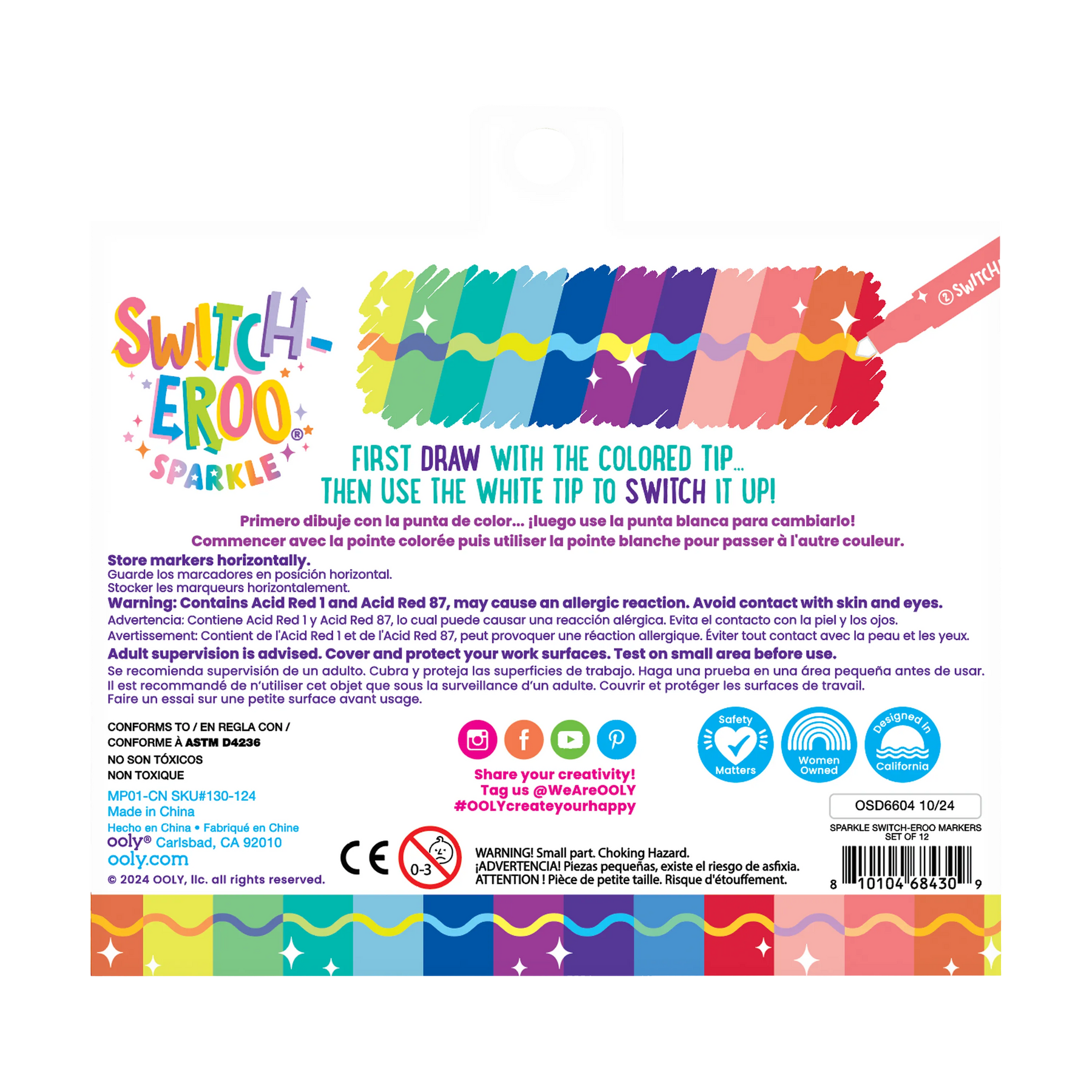 OOLY - Switch-eroo!: Sparkle Glittery Color Changing Markers