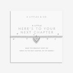 Bracelet with heart design on a white card with text, featuring 'A Littles & Co.' brand. Available at Be Charmed