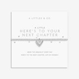 Bracelet with heart design on a white card with text, featuring 'A Littles & Co.' brand. Available at Be Charmed