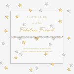 Bracelet on a card with star decorations and 'A Littles & Co' branding. Available at Be Charmed
