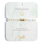 Scout Curated Wears Pearl Affirmation Bracelet on card in Luck and Gold available at Be Charmed.