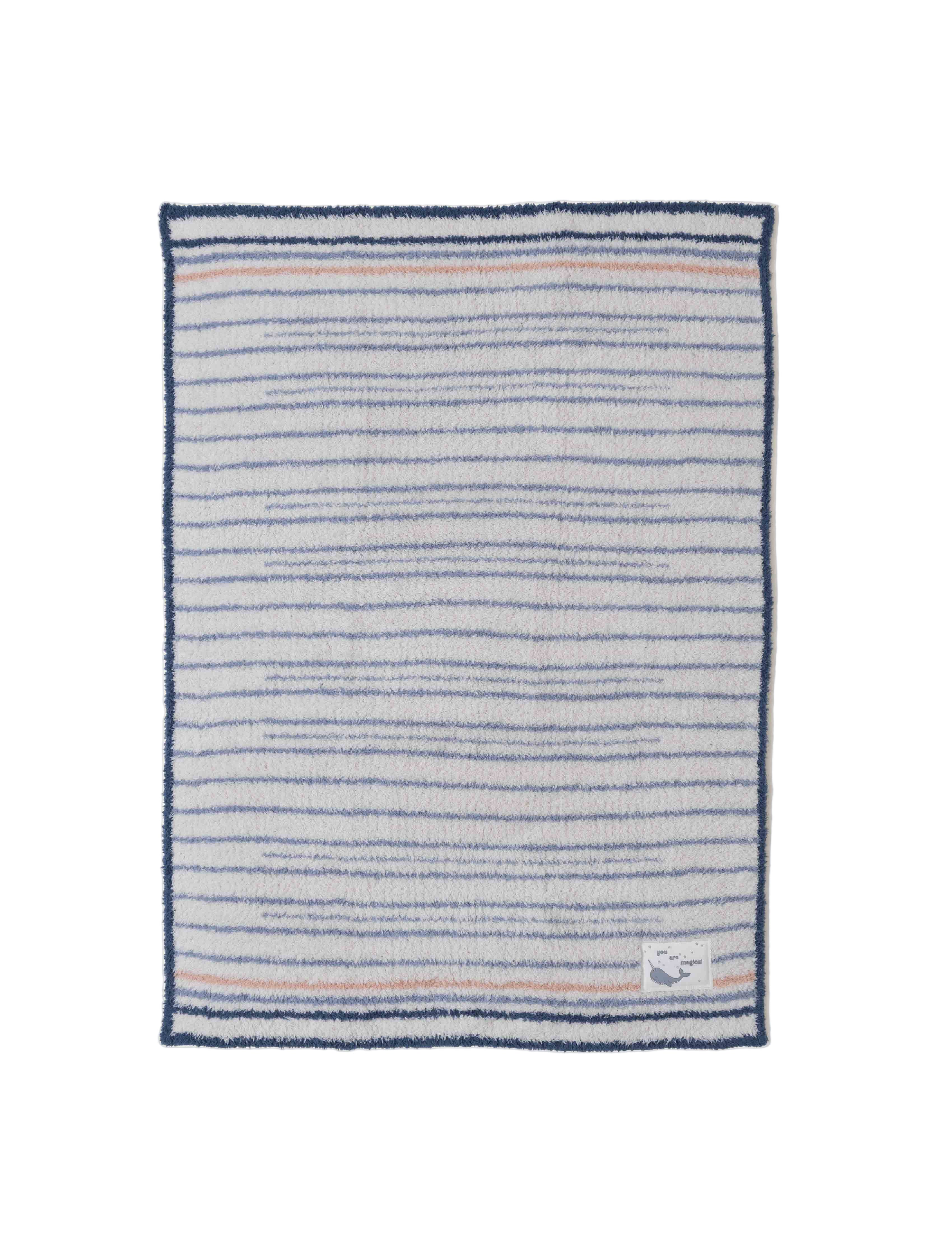 Open view of  Barefoot Dreams Moonlight Multi CozyChic Narwhal Stroller Blanket, available at Be Charmed