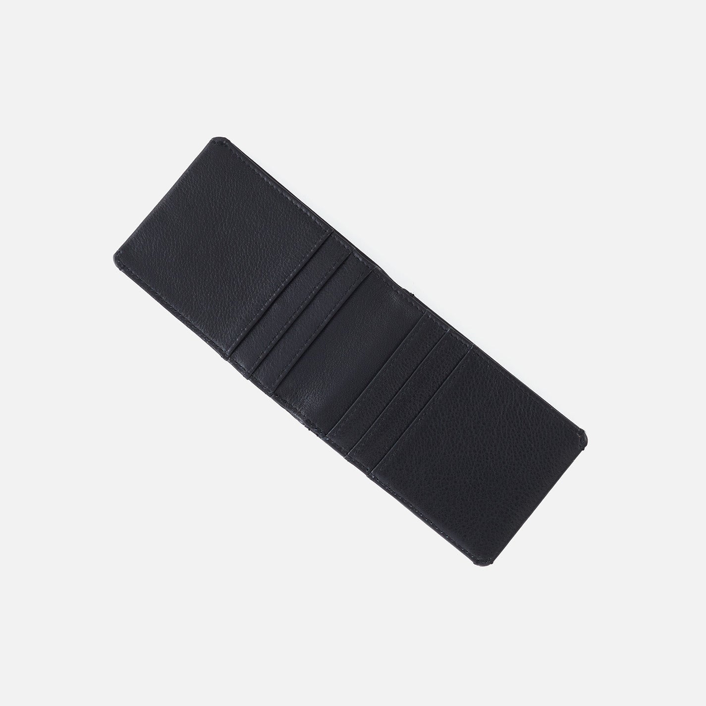 HOBO men’s bifold wallet in black crafted from premium leather with classic fold design for everyday use and gifting by Be Charmed. Available at Be Charmed