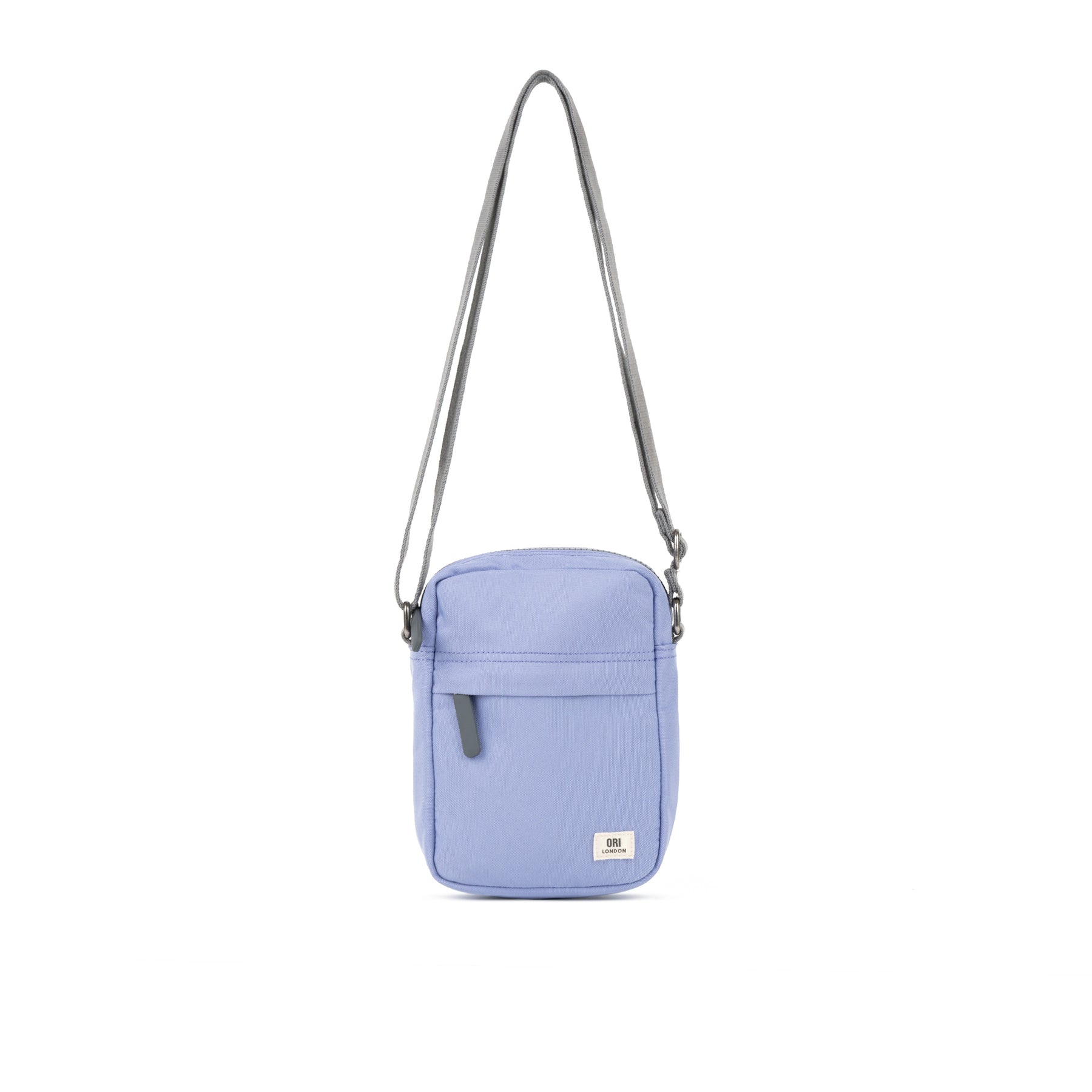A compact and lightweight weather-resistant thistle Ori Bond Pocket Crossbody Bag with functional zip pockets, available at Be Charmed.