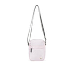 A compact and lightweight weather-resistant Transcendent Pink Ori Bond Pocket Crossbody Bag with functional zip pockets, available at Be Charmed.