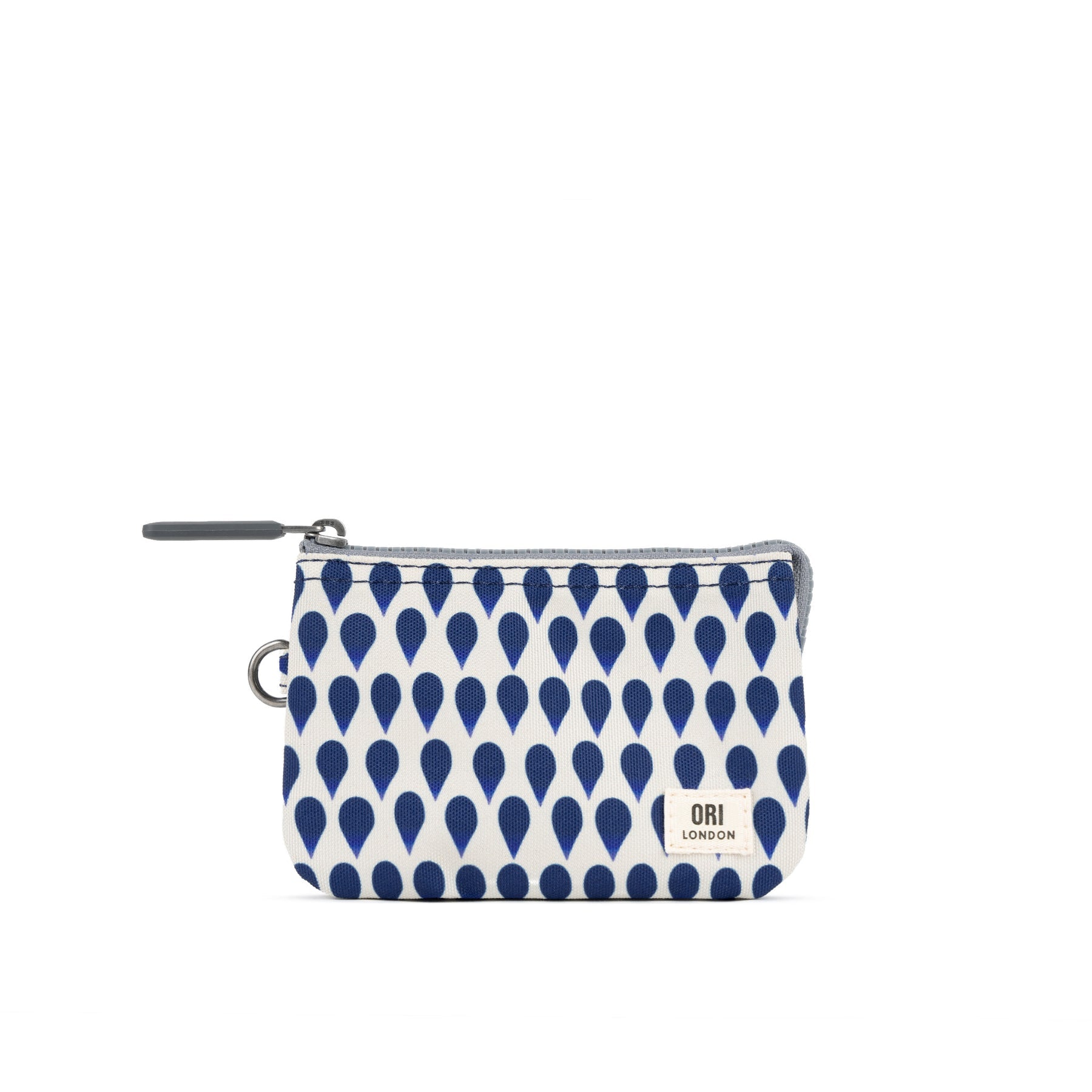 A compact, weather-resistant Indigo Rain Ori Carnaby canvas zip-around wallet with internal card slots, available at Be Charmed.