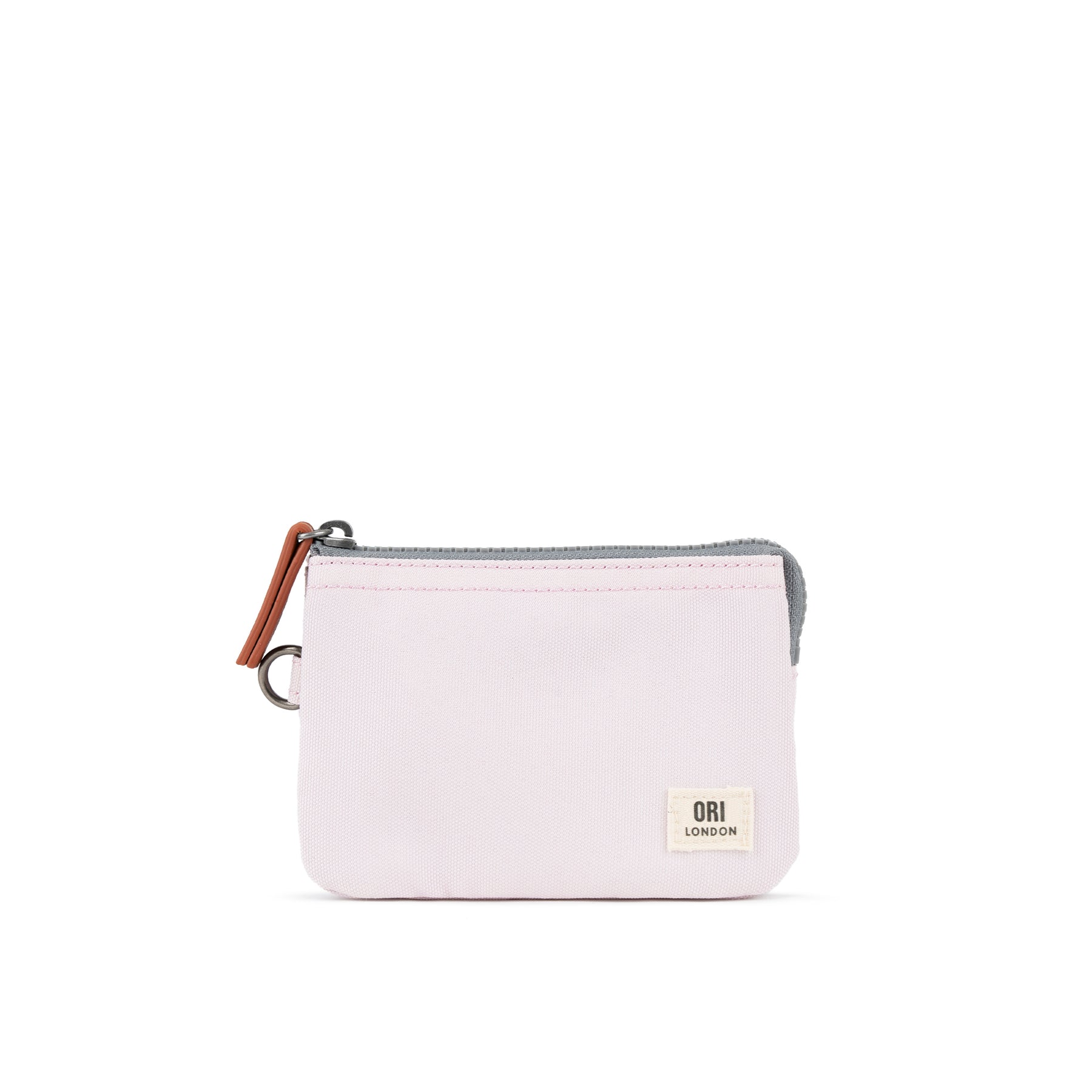 A compact, weather-resistant Transcendent Pink Ori Carnaby canvas zip-around wallet with internal card slots, available at Be Charmed.