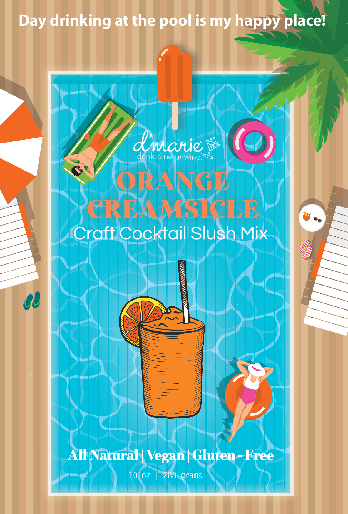 D'Marie Craft Cocktail Slush Mix Orange Creamsicle