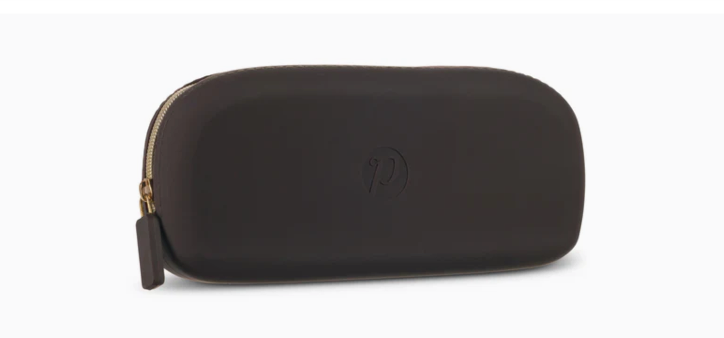 Coffee Peepers silicone eyeglass case in soft, flexible material—ideal for protecting reading glasses or sunglasses. Lightweight and travel-friendly. Available at Be Charmed.