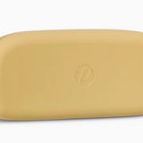 Yellow Peepers silicone eyeglass case in soft, flexible material—ideal for protecting reading glasses or sunglasses. Lightweight and travel-friendly. Available at Be Charmed.