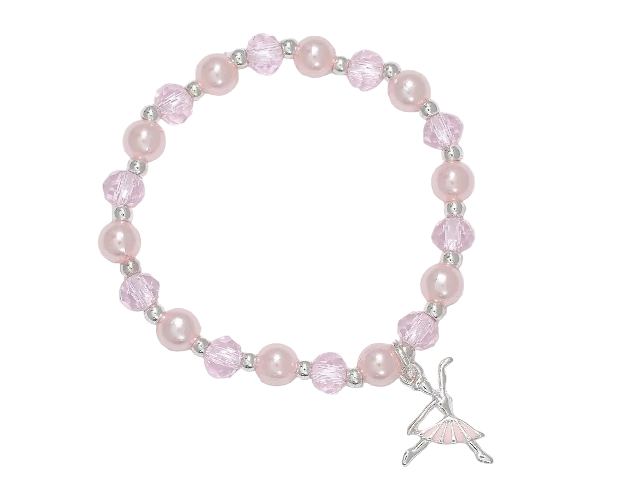 Little Love Pink Ballerina bracelet by Periwinkle with a pink ballerina charm and delicate design, perfect gift for dancers — Available at Be Charmed