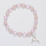 Little Love Pink Ballerina bracelet by Periwinkle with a pink ballerina charm and delicate design, perfect gift for dancers — Available at Be Charmed