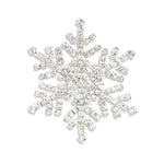 Decorative snowflake Pin with rhinestones on a white background. Available at Be Charmed. 