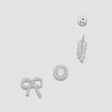 Periwinkle - Earrings - Delicate Four Silver Studs