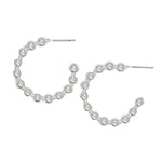 Periwinkle Earrings Silver Bead Hoops