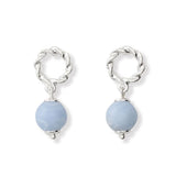 Periwinkle - Earrings - Silver Rope Grey Agate