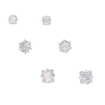 Periwinkle Earrings Trio of CZ Studs