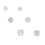 Periwinkle Earrings Trio of CZ Studs