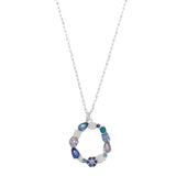 Periwinkle Necklace Blue Crystals & Pearls