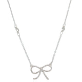 Periwinkle Necklace Open Silver Crystal Bow