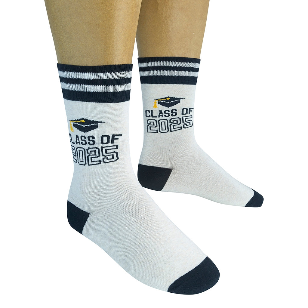 Funatic Class of 2025 Socks shown on a person wearing them