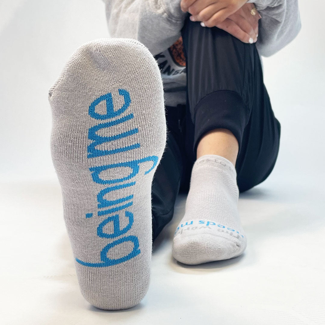 Notes To Self - The World Needs Me Being Me Socks - Grey