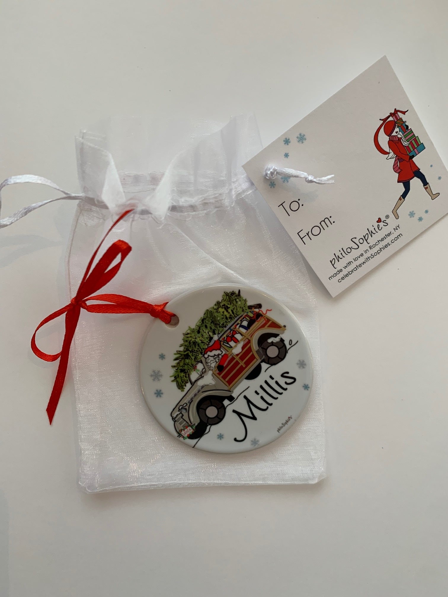 PhiloSophie's - Santa in Woodie Millis Ornament