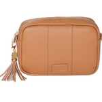 Maple Pom Pom London City Bag – handcrafted leather crossbody with interchangeable straps and London-inspired design. Available at Be Charmed.