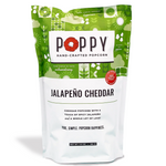 Poppy Handcrafted Popcorn Jalapeño Cheddar flavor featuring spicy jalapeño and cheesy goodness in a gourmet, small-batch snack, available at Be Charmed