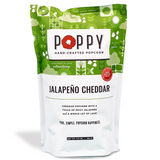 Poppy Handcrafted Popcorn Jalapeño Cheddar flavor featuring spicy jalapeño and cheesy goodness in a gourmet, small-batch snack, available at Be Charmed