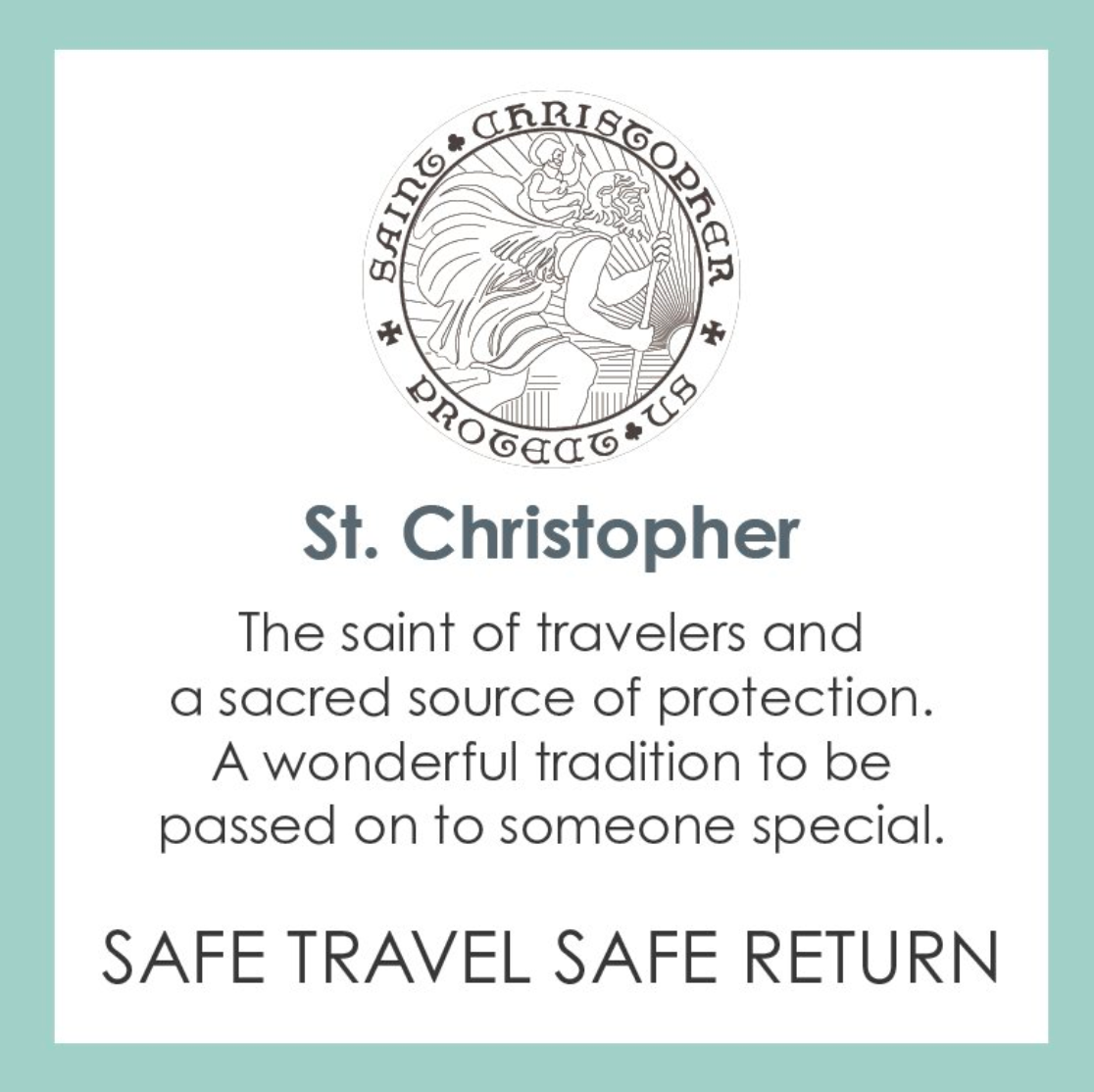 Product Card for Lola St. Christopher Pendant. Available at Be Charmed