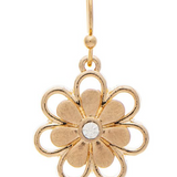 Rain Gold Crystal Center Little Daisy Earrings