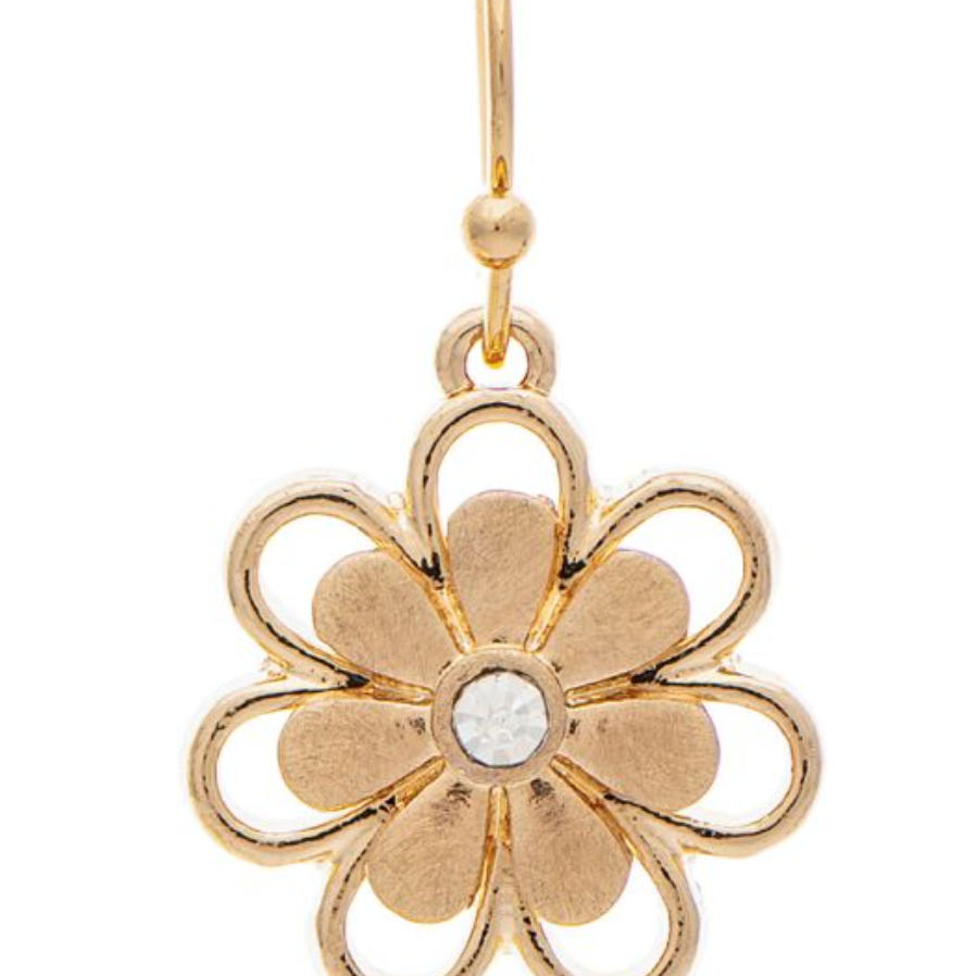 Rain Gold Crystal Center Little Daisy Earrings