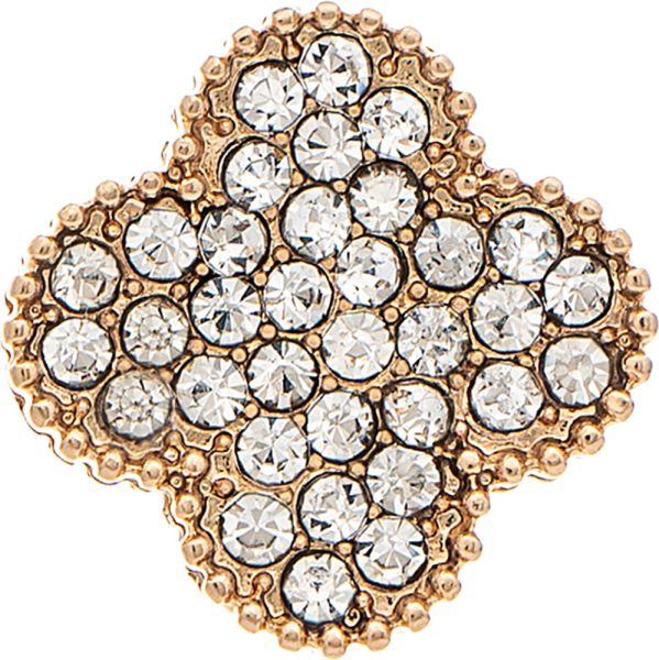 Rain Gold Pave Clover Post Earrings