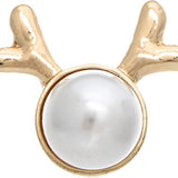 Rain Gold Pearl Christmas Reindeer Post Earrings – festive holiday jewelry with pearl detail, perfect Christmas gift. Available at Be Charmed