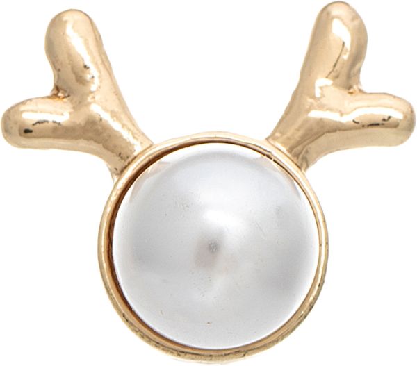 Rain Gold Pearl Christmas Reindeer Post Earrings – festive holiday jewelry with pearl detail, perfect Christmas gift. Available at Be Charmed