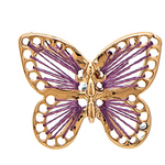 Rain  Purple Thread Butterfly Post Earring Gold