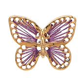 Rain  Purple Thread Butterfly Post Earring Gold