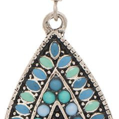 Rain Silver Blue Enamel Dots Teardrop Earrings – modern teardrop design with enamel dot accents, lightweight and stylish. Available at Be Charmed