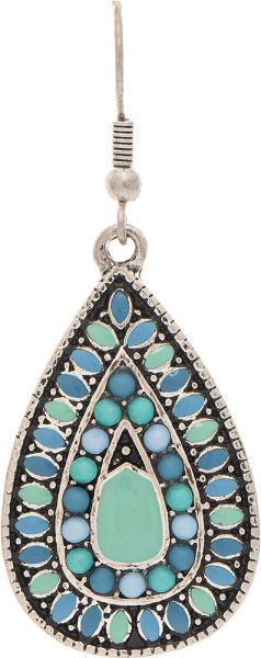 Rain Silver Blue Enamel Dots Teardrop Earrings – modern teardrop design with enamel dot accents, lightweight and stylish. Available at Be Charmed