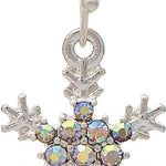 Rain Silver Clear Crystal Snowflake Earrings – sparkling holiday jewelry with crystal accents, elegant winter accessory. Available at Be Charmed
