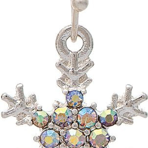 Rain Silver Clear Crystal Snowflake Earrings – sparkling holiday jewelry with crystal accents, elegant winter accessory. Available at Be Charmed