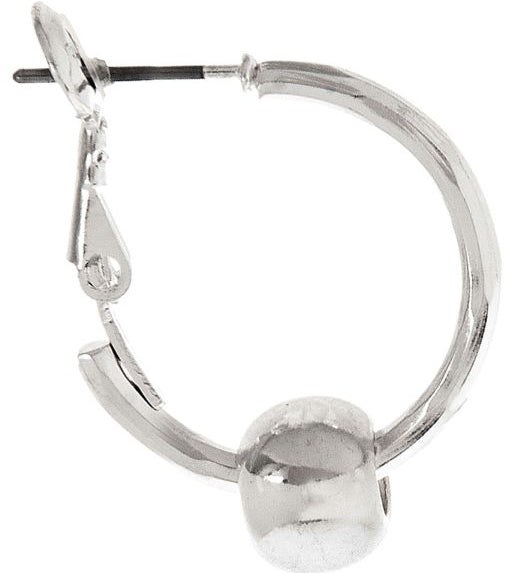 Rain Silver Hoop With Ball Earrings – classic hoop earrings with ball detail, lightweight everyday accessory. Available at Be Charmed