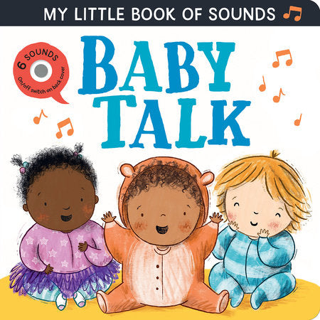 Book cover of 'Baby Talk' with three children in pajamas and a CD icon. Available at Be Charmed