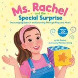 Ms. Rachel and the Special Surprise children’s book cover – encourages early speech development and learning. Available at Be Charmed.