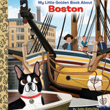 Little Golden Book cover featuring a dog and a ship with Boston skyline. Available at Be Charmed