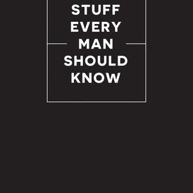 Book cover of 'Stuff Every Man Should Know' by Brett Cohen with a black background and white text. Available at Be Charmed.  