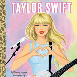 Cover of the Little Golden Book biography about Taylor Swift, featuring an illustration of the singer with a guitar and a heart shape. Available at Be Charmed