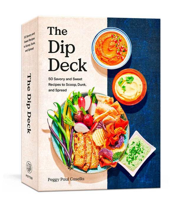 Book cover of 'The Dip Deck' with images of dips and snacks. Available at Be Charmed.  
