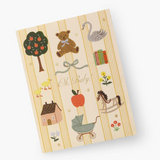 A premium Rifle Paper Co. Oh Baby! greeting card with elegant gold foil details, available at Be Charmed.